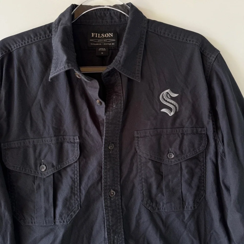 Seattle‎ Kraken CC Filson Guide Shirt Mens button Up Size M. Black $140